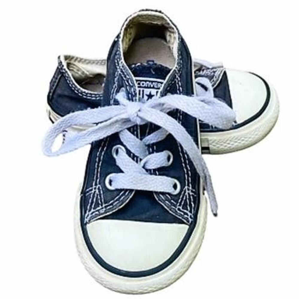 Vintage CONVERSE All Stars Kids Black & White Sneakers Shoes ~ Baby Child Size 6